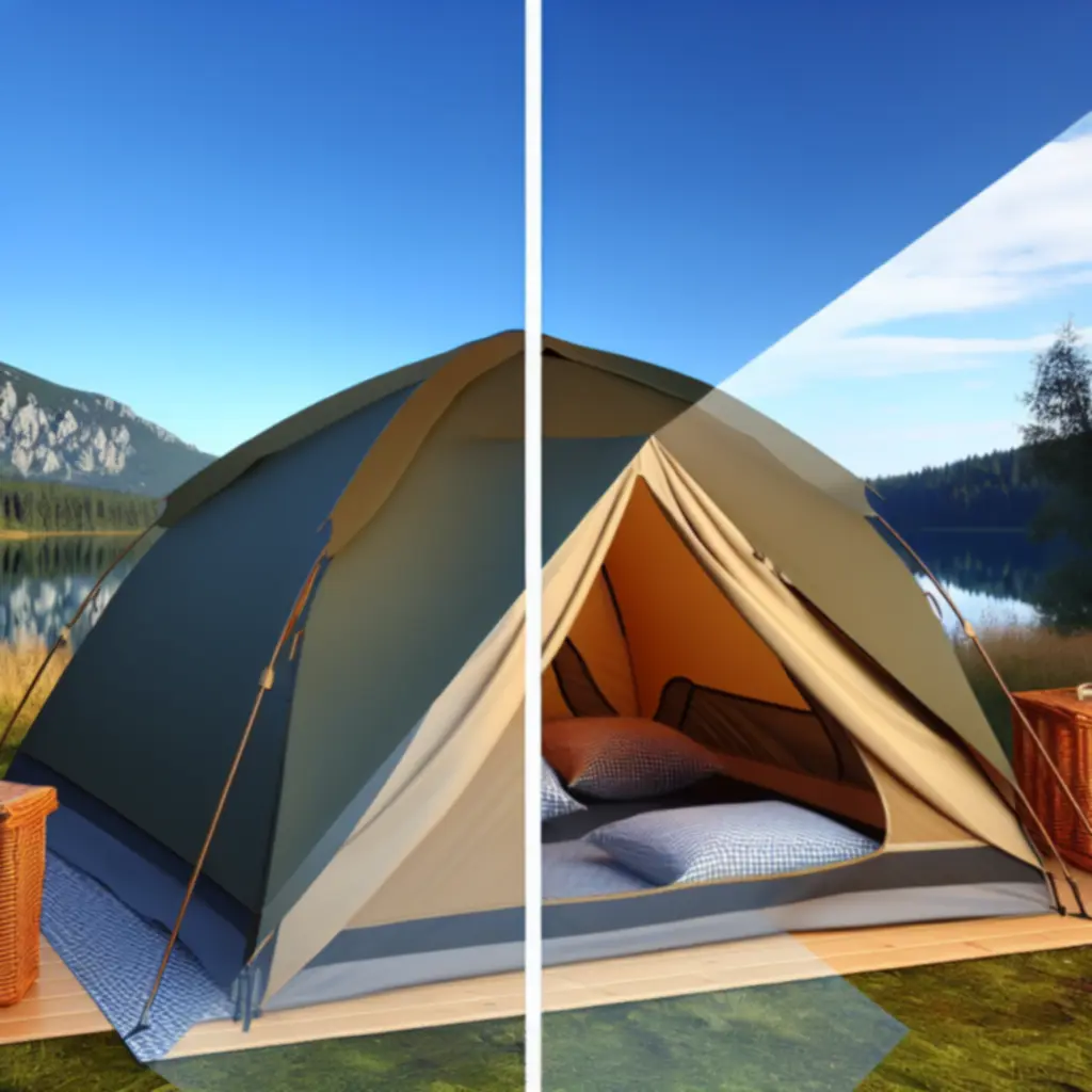 Namiot turystyczny rozbity w plenerze